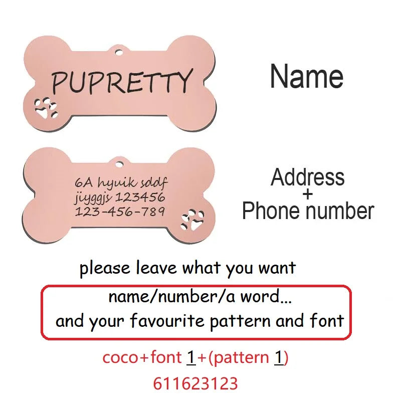 Etiqueta de identificación de mascota, llavero grabado gratis personalizado para gato, cachorro, perro, llavero colgante, pata de hueso, accesorios para mascotas