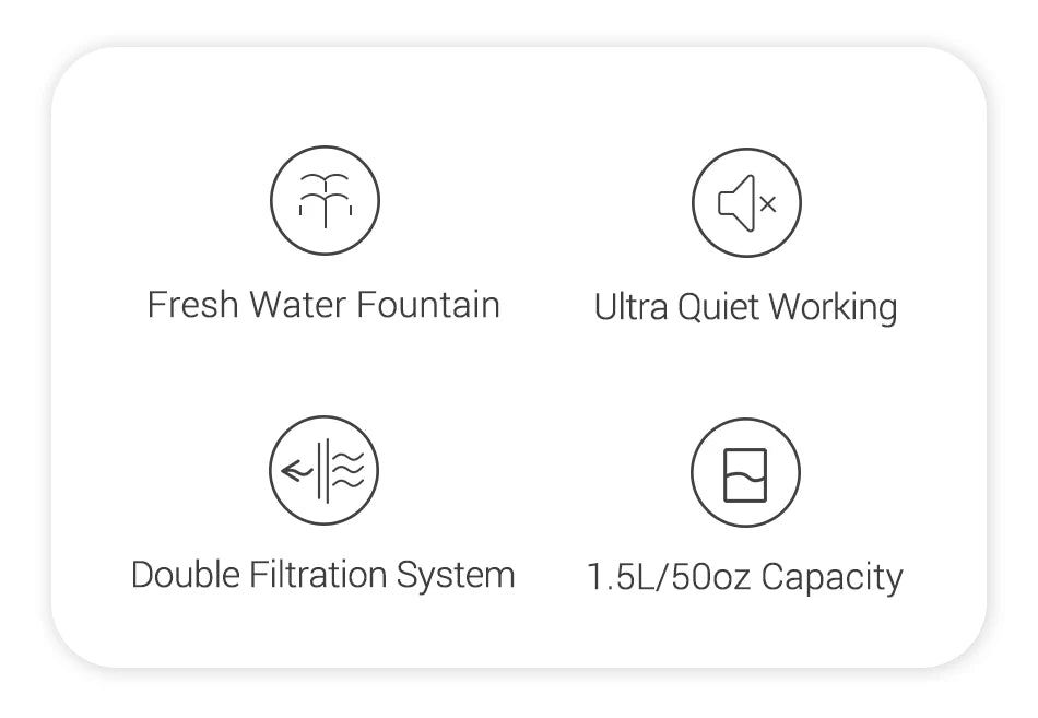 Fuente de agua inteligente ROJECO para gatos, dispensador automático de agua para mascotas, purificador de agua para perros y gatos con filtros de recirculación.