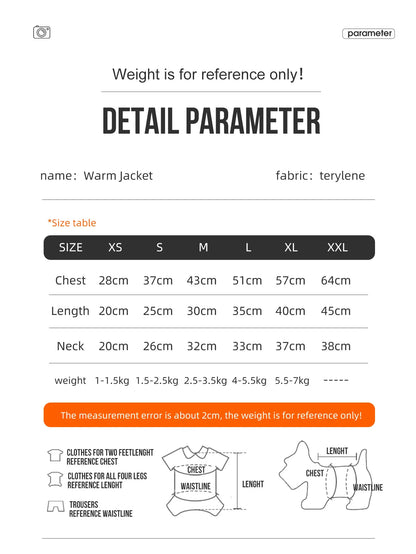 Chaqueta abrigo para perros otoño/invierno, gruesa y cálida de 3 capas, adecuada para perros pequeños a medianos como caniche, Teddy, York