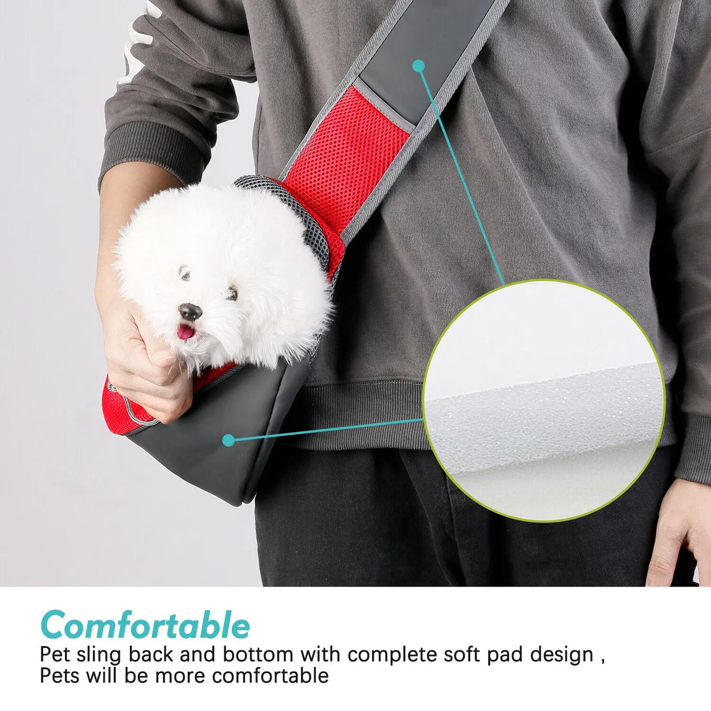 Bolso de hombro de malla Oxford para mascotas, cómoda para viaje al aire libre, S/L