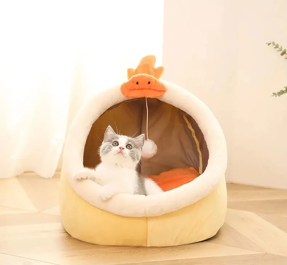 Cama para gatos de sueño profundo,  plegable, extraíble, lavable con forma de  bolsa tipo cueva( ver medidas)