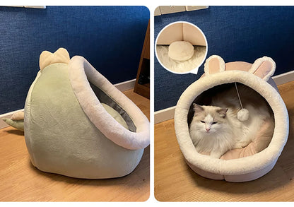 Cama para gatos de sueño profundo,  plegable, extraíble, lavable con forma de  bolsa tipo cueva( ver medidas)