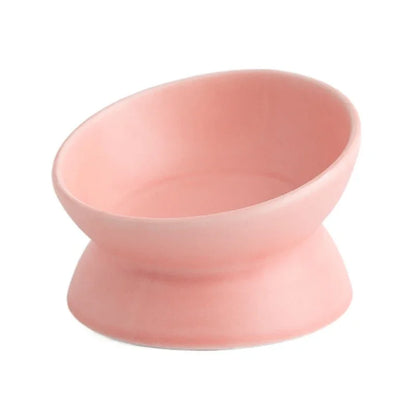 Comedero elevado para gatos y perros pequeños, con inclinación de 15°, de cerámica, para gatos y cachorros, 6 colores