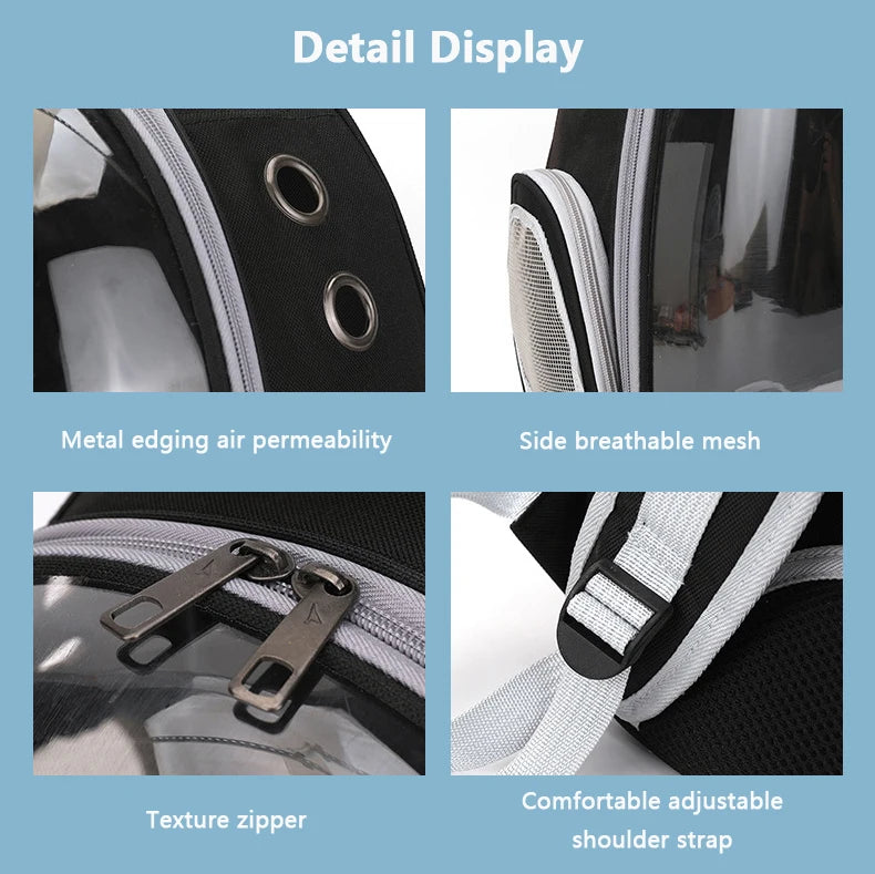 Bolsa de transporte para Gato, mochilas espaciales transparente portátil y transpirable, también para perros pequeños y cachorros