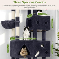 Extra Large Cat Tower, 81In Tall Cat Tree for Big Cats with 3 Condos and 8 Scratching Posts for Indoor Adult Cats