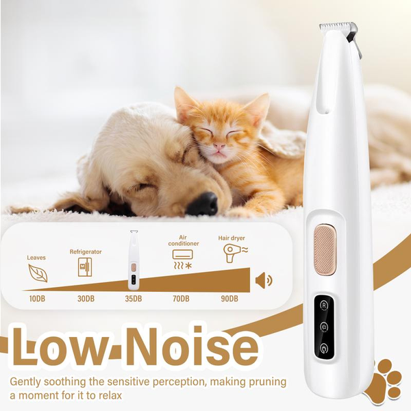 Rechargeable Pet Hair Trimmer Kit | Cordless Quiet Paw Trimmer with LED Light - Waterproof, Small Dogs & Cats! Easy Quiet Grooming for Paws & Fur! Must-Have Pet Grooming Tool