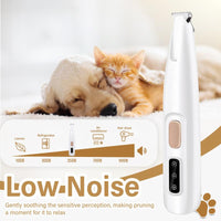 Rechargeable Pet Hair Trimmer Kit | Cordless Quiet Paw Trimmer with LED Light - Waterproof, Small Dogs & Cats! Easy Quiet Grooming for Paws & Fur! Must-Have Pet Grooming Tool