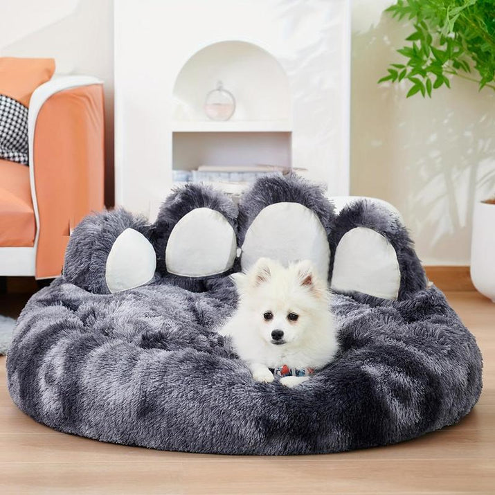 Cat Cartoon Bear Paw Design Pet Bed, Soft Plush Pet Nest for Daily Use, Spring Warm Pet Bed for Dog & Cat