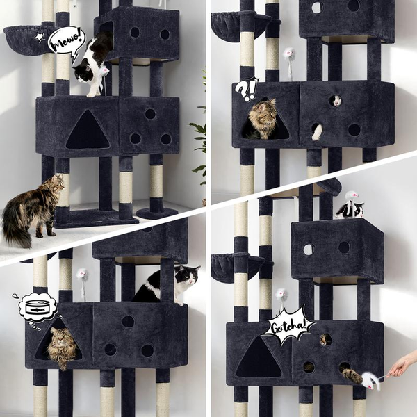 Extra Large Cat Tower, 81In Tall Cat Tree for Big Cats with 3 Condos and 8 Scratching Posts for Indoor Adult Cats