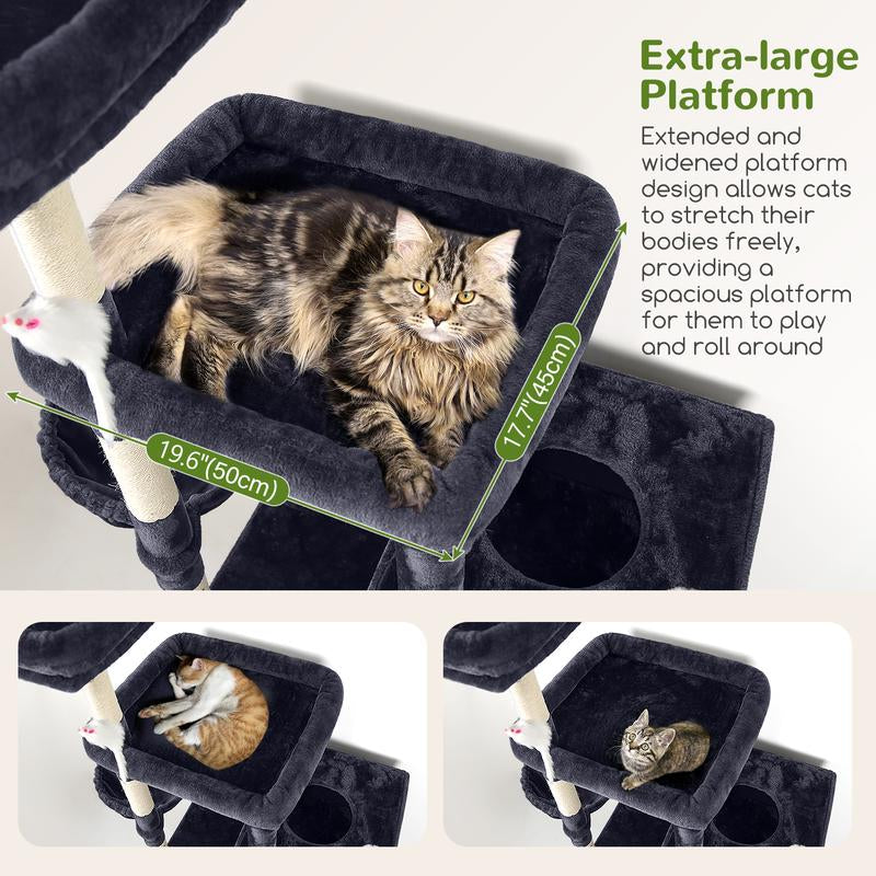 Extra Large Cat Tower, 81In Tall Cat Tree for Big Cats with 3 Condos and 8 Scratching Posts for Indoor Adult Cats